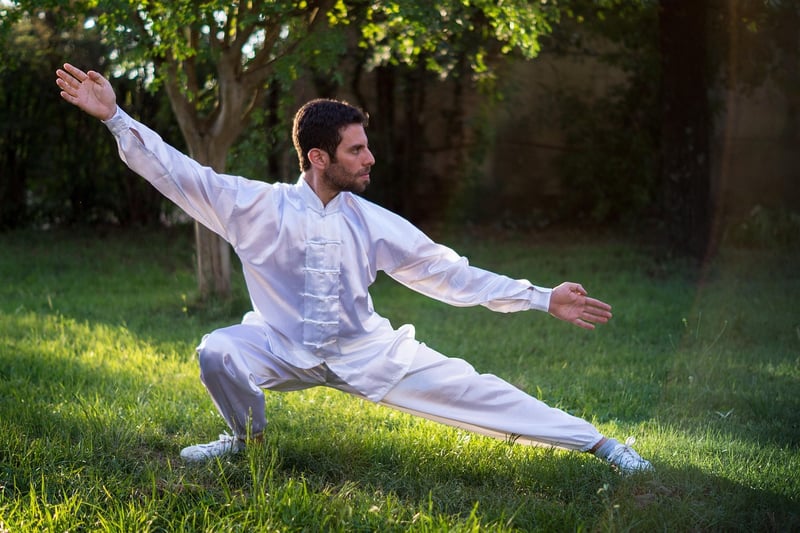 Senior Man Practicing Tai Chi
